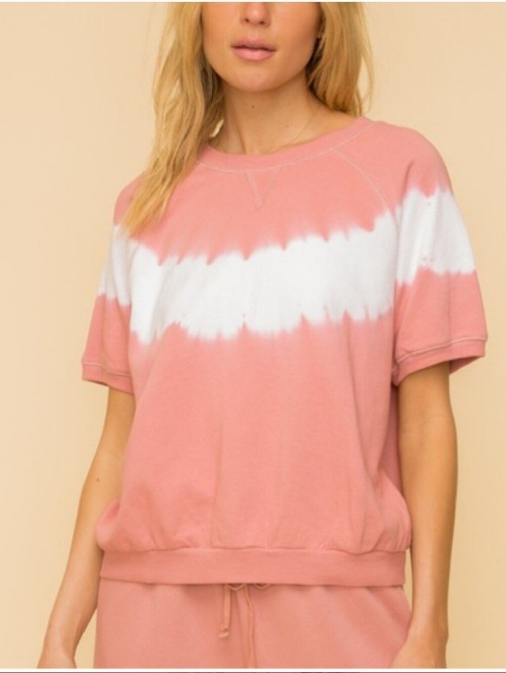 Hem & Thread Tie Dye Short Sleeve Sweatshirt